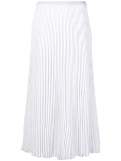 Shop Prada Pleated Skirt - White