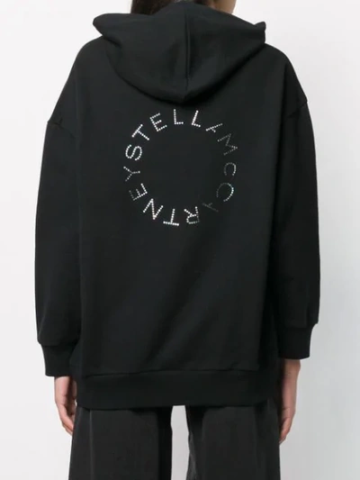 Shop Stella Mccartney Logo Drawstring Hoodie In 1000 Black