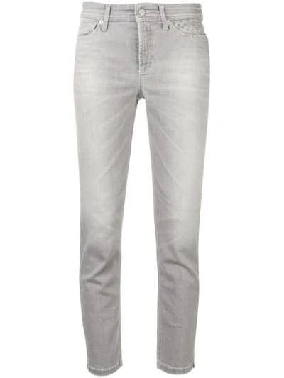 Shop Cambio Cropped Jeans In Grey