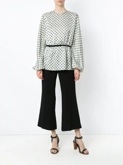 Shop Andrea Marques Printed Bell Sleeves Blouse In Multi