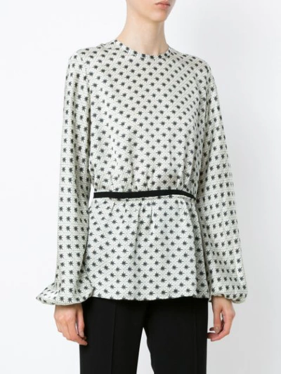 Shop Andrea Marques Printed Bell Sleeves Blouse In Multi