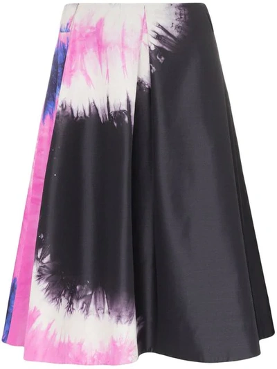 Shop Prada Tie-dye Faille A-line Skirt In Black