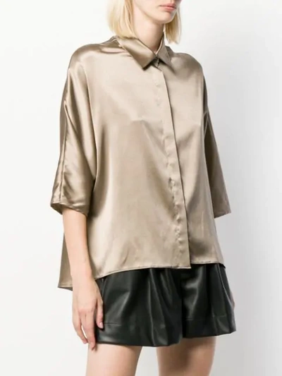 Shop Styland Fluid Shirt In Brown
