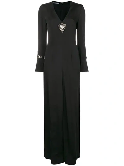 Shop Alberta Ferretti Embellished Jumpsuit In Black