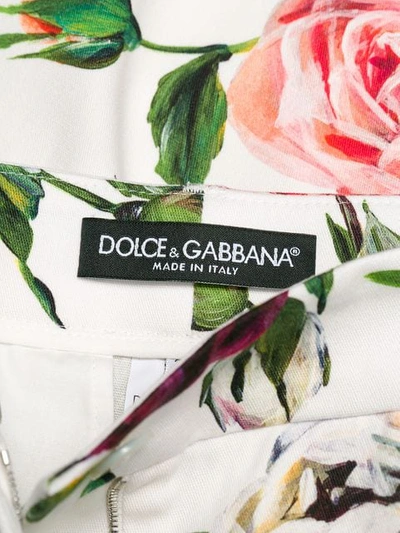 Shop Dolce & Gabbana Peony Print Culottes In White