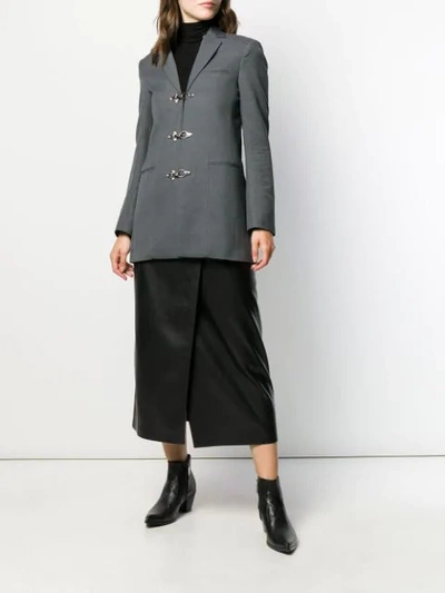 Rokh Duffle Single Breasted Jacket In Grey