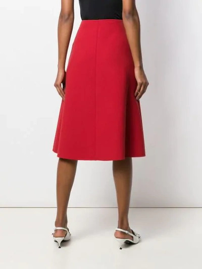 Shop Valentino V Hardware Skirt In Red