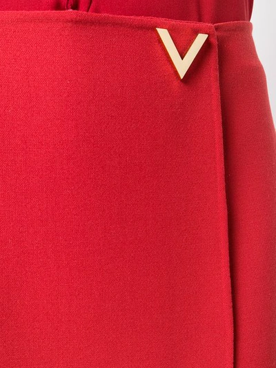 Shop Valentino V Hardware Skirt In Red