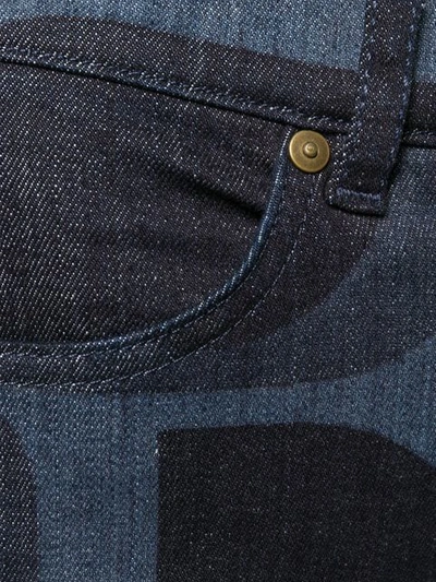 Shop Escada Logo Print Skinny Jeans In Blue