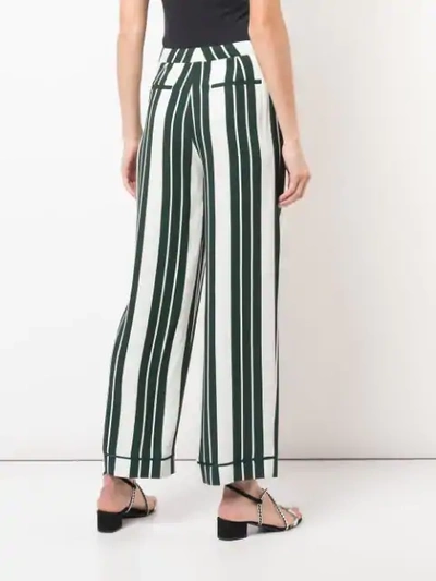 Shop Oscar De La Renta Striped Straight Trousers In White