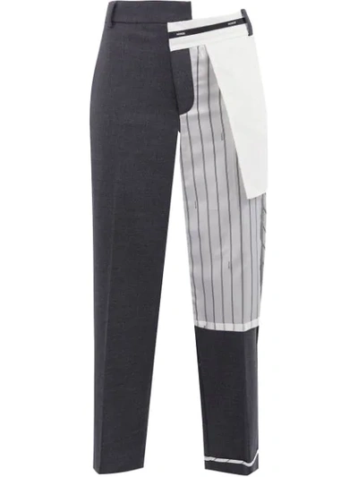 Shop Monse Inside Out Pinstripe Pocket Trousers In Grey