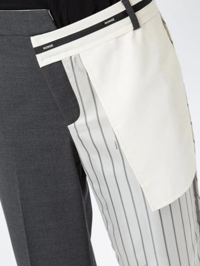 Shop Monse Inside Out Pinstripe Pocket Trousers In Grey