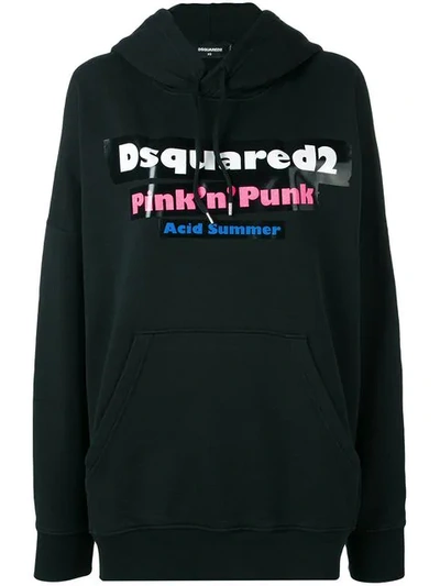 Shop Dsquared2 Pink 'n' Punk Hoodie In Black