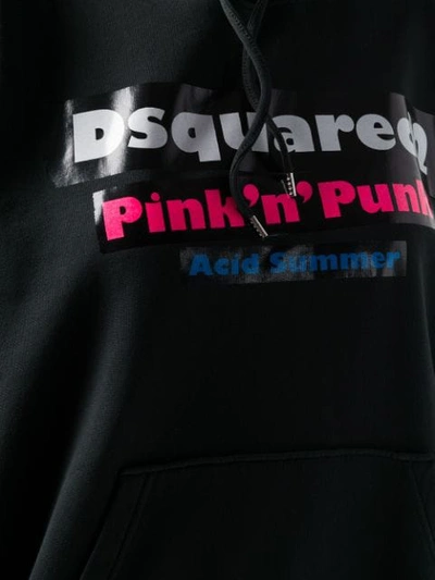 Shop Dsquared2 Pink 'n' Punk Hoodie In Black