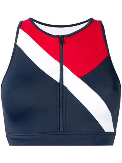 Shop Tommy Hilfiger Full Zip Swimming Vest In Blue