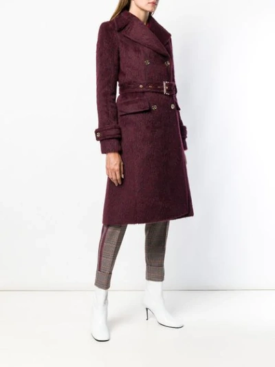 Shop Michael Kors Double Breasted Coat In Red