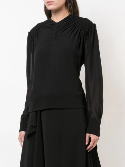 Shop Proenza Schouler Wrap-style Blouse In Black