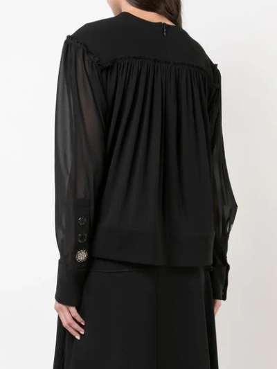Shop Proenza Schouler Wrap-style Blouse In Black