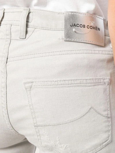 Shop Jacob Cohen Distressed Straight Leg Jeans In Grey