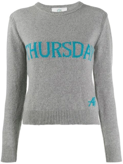 Shop Alberta Ferretti Thursday Intarsia Jumper In Grey