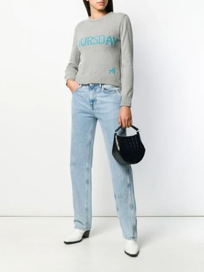 Shop Alberta Ferretti Thursday Intarsia Jumper In Grey