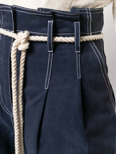 Shop Ulla Johnson Drawstring Wide-leg Jeans In Blue