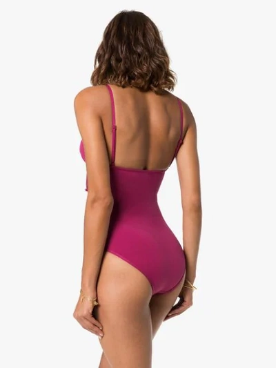 Shop Zimmermann Goldie Crescent Cut-out Swimsuit In Pink