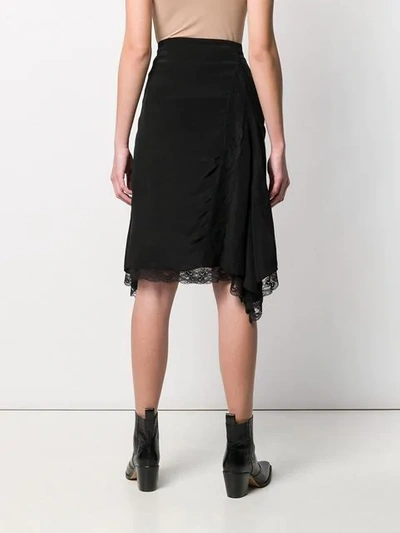 Shop Iro Lace Trim Midi Skirt In Black
