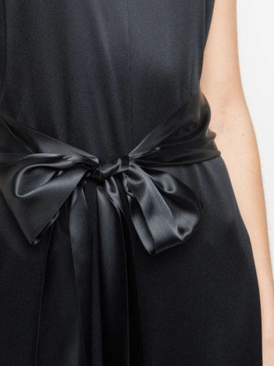 Shop Adam Lippes Bow Tie Slip Dress In Black