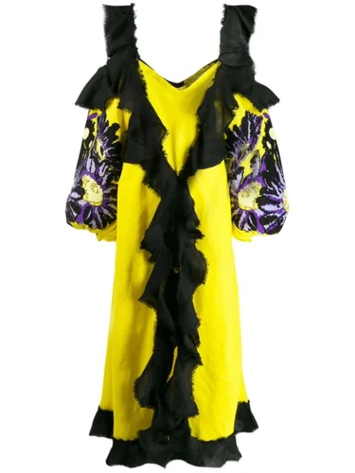 Shop Yuliya Magdych Loves Me Loves Me Not Dress In Yellow