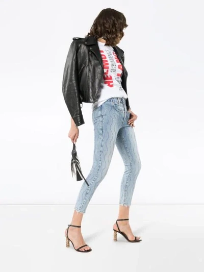 Shop Filles À Papa Crystal Wave Skinny Jeans In Blue