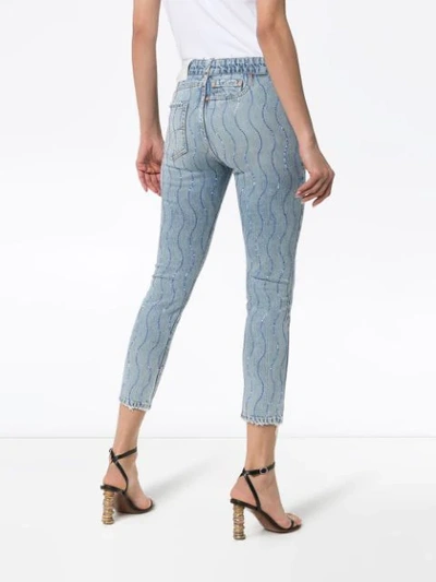 Shop Filles À Papa Crystal Wave Skinny Jeans In Blue