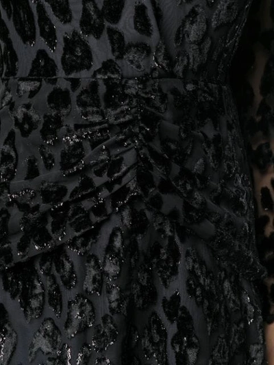 Shop Self-portrait V-neck Midi Dress In Black