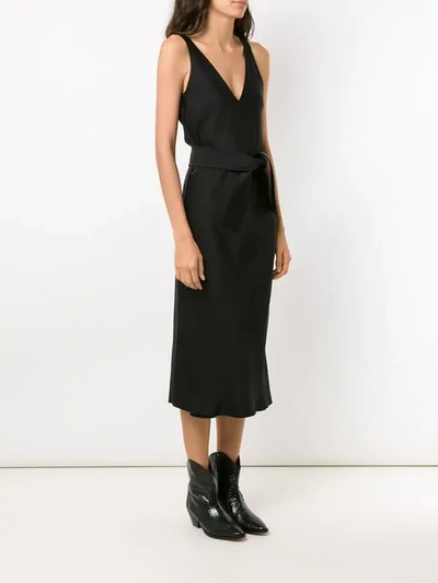 Shop Gloria Coelho Midi Lace Up Dress In Black