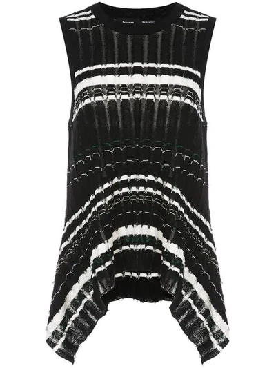 Shop Proenza Schouler Striped Rib Knit Top In Black