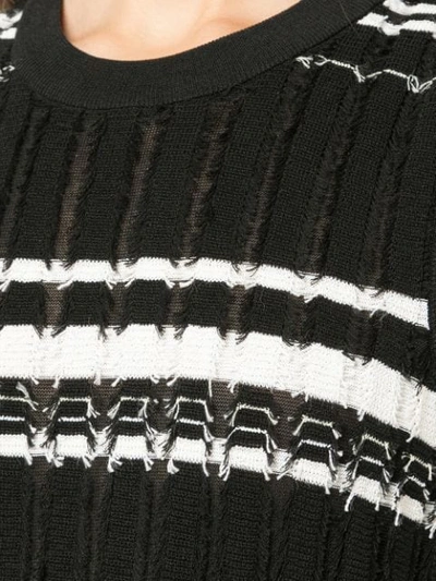 PROENZA SCHOULER STRIPED RIB KNIT TOP - 黑色