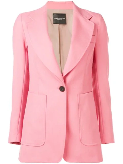 Shop Erika Cavallini Single Breasted Blazer - Pink