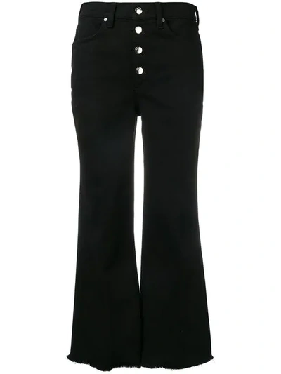 Shop Rag & Bone Cropped Flared Jeans In Black