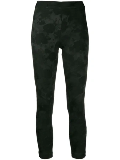 Shop Ann Demeulemeester Cropped Embroidered Floral Leggings In Black