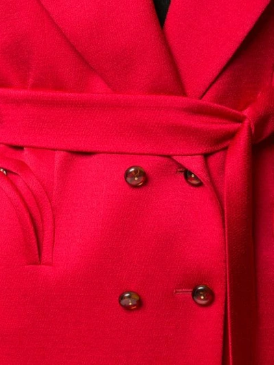 Shop Blazé Milano Tie Waist Longline Blazer In Red