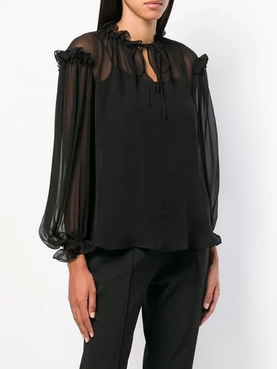 Shop Plein Sud Sheer Blouse In Black