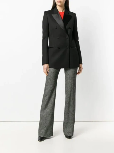 Shop Tom Ford Herringbone Flared Trousers In Black