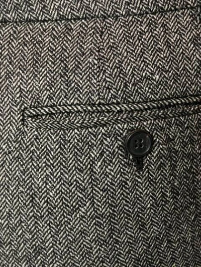 Shop Tom Ford Herringbone Flared Trousers In Black