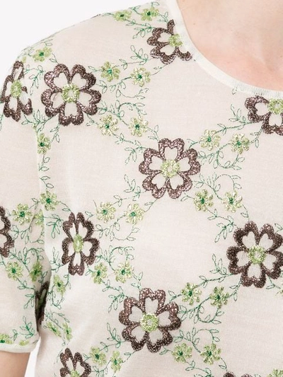 GIAMBATTISTA VALLI FLORAL SHORT-SLEEVE TOP - 多色