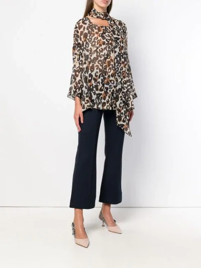 Shop Sonia Rykiel Leopard Print Blouse - White