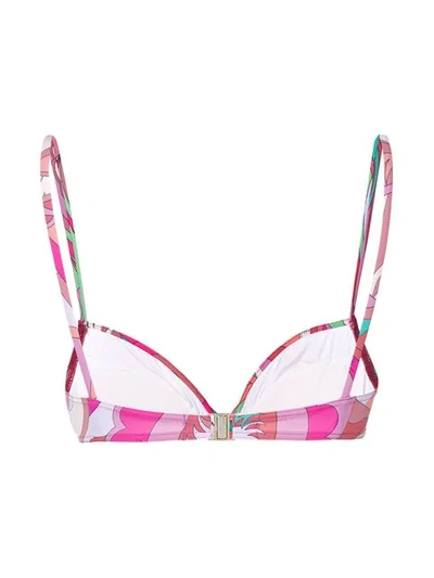 Shop Emilio Pucci Floral Print Balconette Bikini Top In Pink