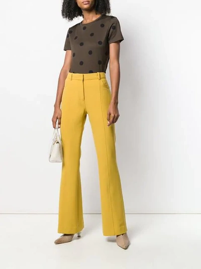 VICTORIA VICTORIA BECKHAM HIGH-RISE FLARED TROUSERS - 黄色