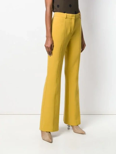 VICTORIA VICTORIA BECKHAM HIGH-RISE FLARED TROUSERS - 黄色