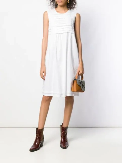 Shop Peserico Striped Panel Dress In White