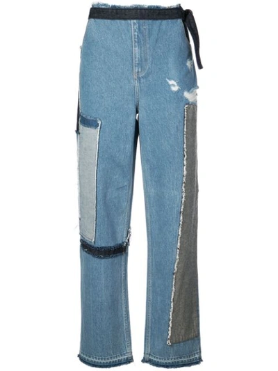 Shop Tome Patchwork Jeans - Blue